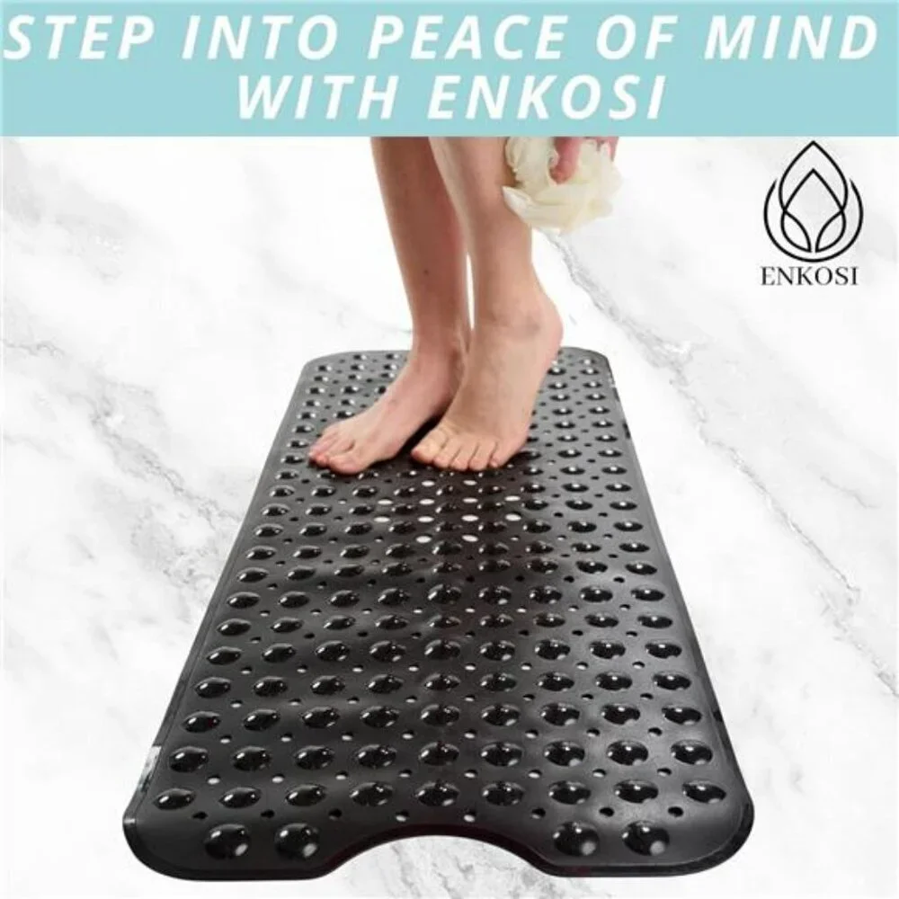 Large Non Slip Bath Mat 40x16 Anti Slip Shower Tub Mat for Bathroom Safety